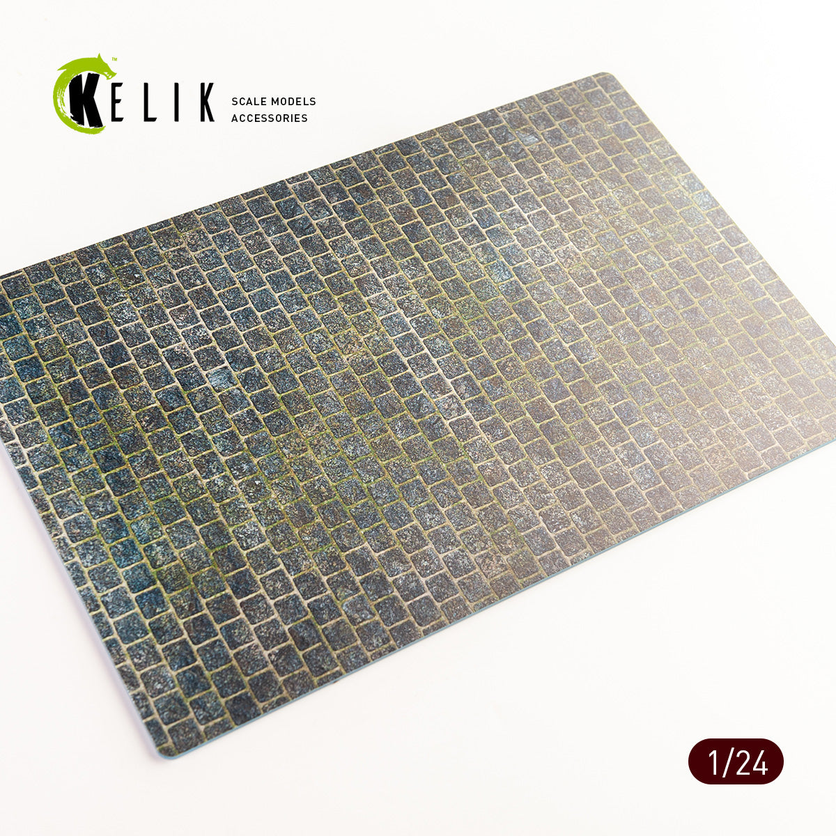 Cobblestone road 1910s-1930s Base - Acrylic 3 mm (280 x 180 mm) (170 g) Scale 1:24 KeliK KS24011 Stands for Plastic Models