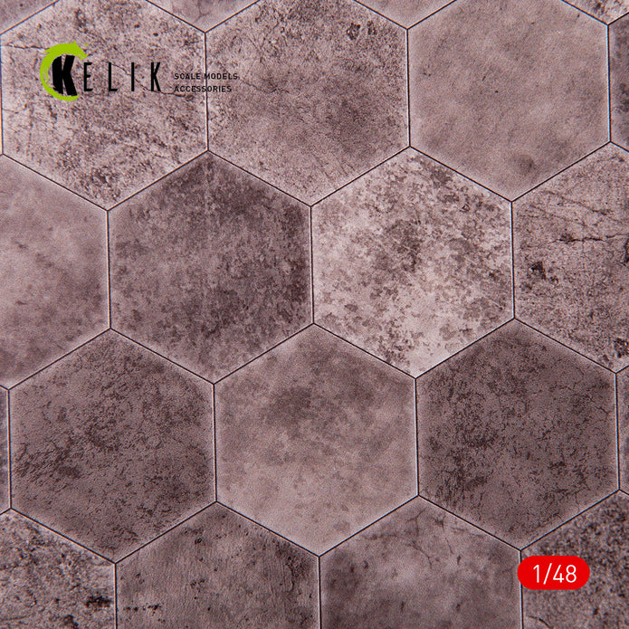 Soviet hexagonal plates 1930-1960 (Runways up to 1000 m, Taxiways, parkings - 1) - Acrylic 3 mm (410 x 270 mm) (410 g) Scale 1:48 KeliK KS48023 Stands for Plastic Models