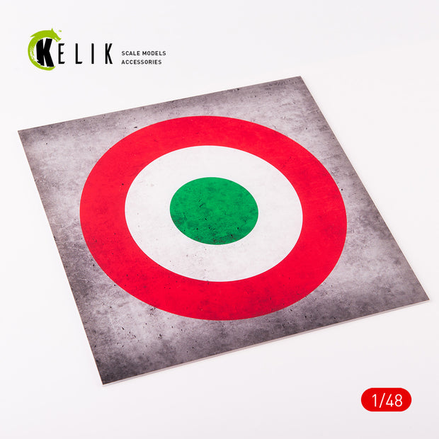 Italy Roundel - Acrylic 3 mm (240 x 240 mm) (190g) Scale 1:72-1:48 KeliK KS48026 Stands for Plastic Models