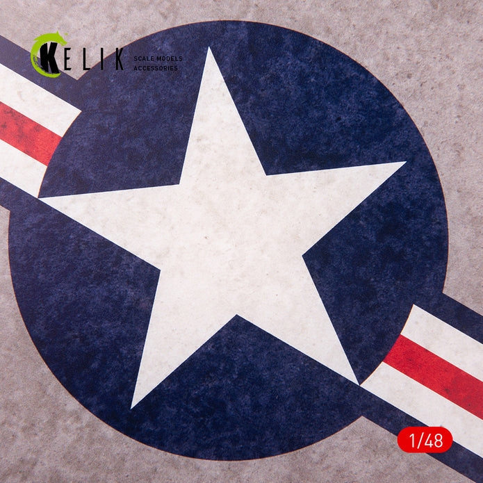 US Roundel - Acrylic 3 mm (240 x 240 mm) (190g) Scale 1:72-1:48 KeliK KS48027 Stands for Plastic Models