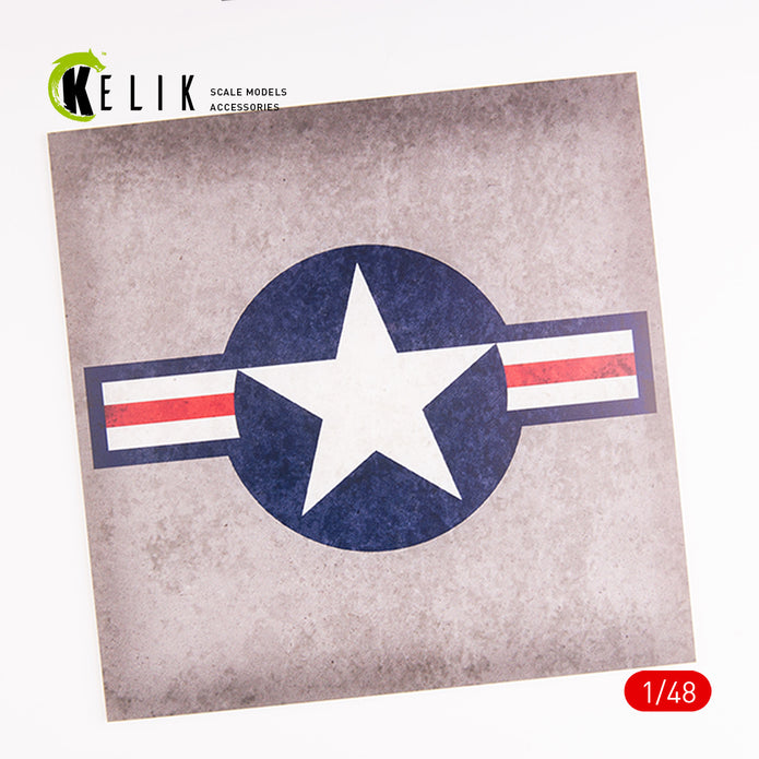 US Roundel - Acrylic 3 mm (240 x 240 mm) (190g) Scale 1:72-1:48 KeliK KS48027 Stands for Plastic Models