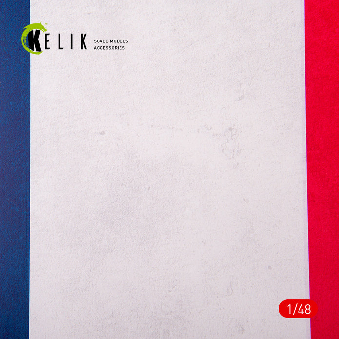 France Flag - Acrylic 3 mm (410 x 270 mm) (410 g) Scale 1:48 KeliK KS48029 Stands for Plastic Models