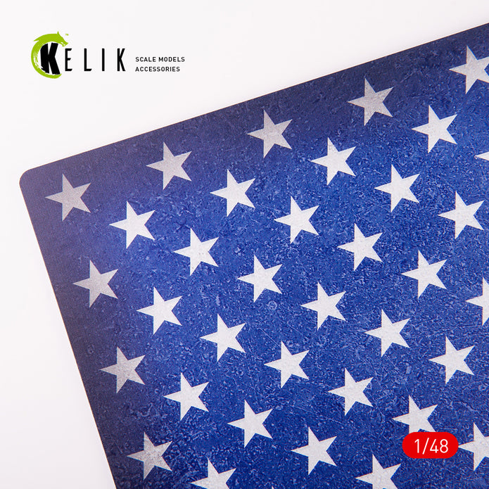 USA Flag - Acrylic 3 mm (410 x 270 mm) (410 g) Scale 1:48 KeliK KS48032 Stands for Plastic Models