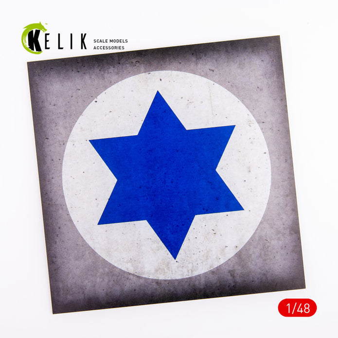 Israel Roundel - Acrylic 3 mm (240 x 240 mm) (190 g) Scale 1:72-1:48 KeliK KS48034 Stands for Plastic Models