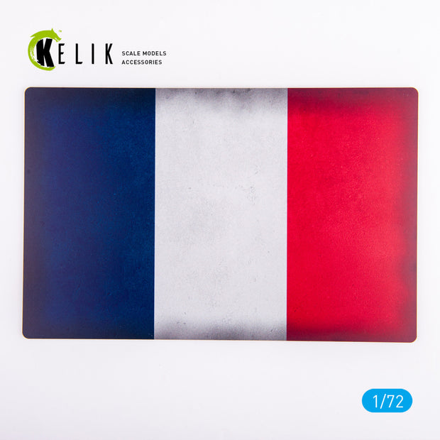 France Flag - Base - Acrylic 3 mm (280 x 180 mm) (170 g) Scale 1:72 KeliK KS72087 Stands for Plastic Models