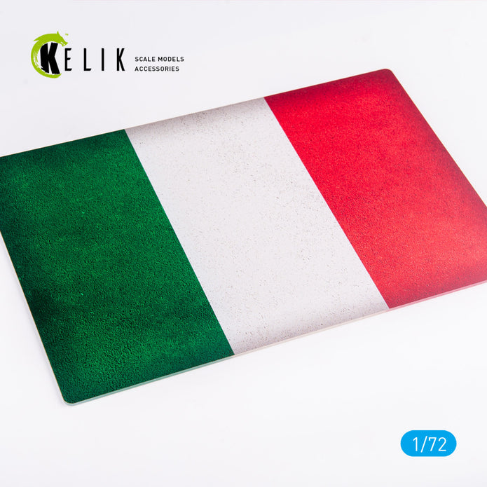 Italy Flag - Base - Acrylic 3 mm (280 x 180 mm) (170 g) Scale 1:72 KeliK KS72089 Stands for Plastic Models