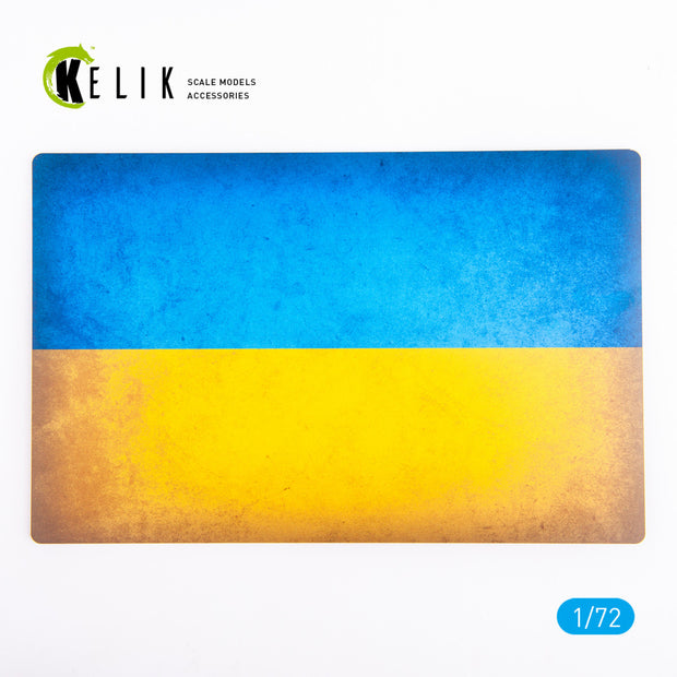 Ukraine Flag - Base - Acrylic 3 mm (280 x 180 mm) (170 g) Scale 1:72 KeliK KS72090 Stands for Plastic Models