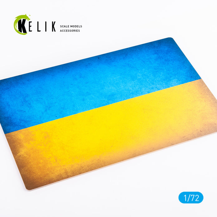 Ukraine Flag - Base - Acrylic 3 mm (280 x 180 mm) (170 g) Scale 1:72 KeliK KS72090 Stands for Plastic Models