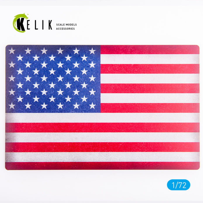 USA Flag - Base - Acrylic 3 mm (280 x 180 mm) (170 g) Scale 1:72 KeliK KS72091 Stands for Plastic Models
