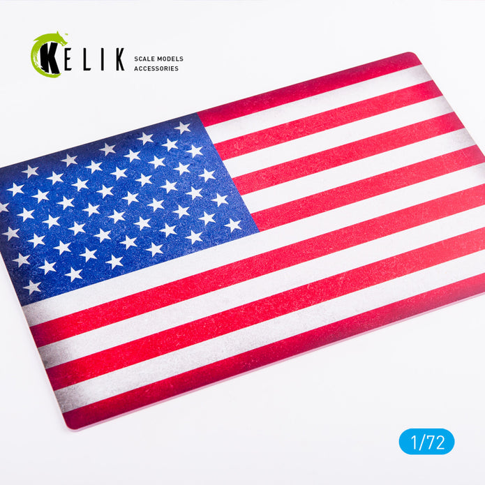 USA Flag - Base - Acrylic 3 mm (280 x 180 mm) (170 g) Scale 1:72 KeliK KS72091 Stands for Plastic Models