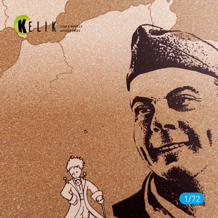 Saint-Exupery - Base - Acrylic 3 mm (180 x 357 mm) (210 g) Scale 1:72 KeliK KS72095 Stands for Plastic Models
