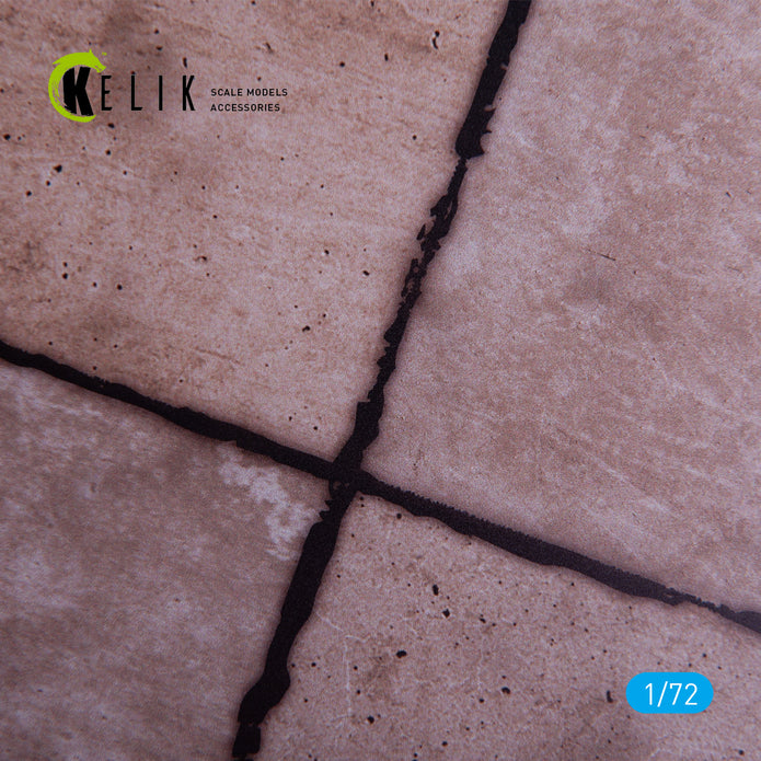 Soviet Square Concrete Plates Airfield 1970 th - Base - Acrylic 3 mm (280 x 180 mm) (170 g) Scale 1:72 KeliK KS72109 Stands for Plastic Models