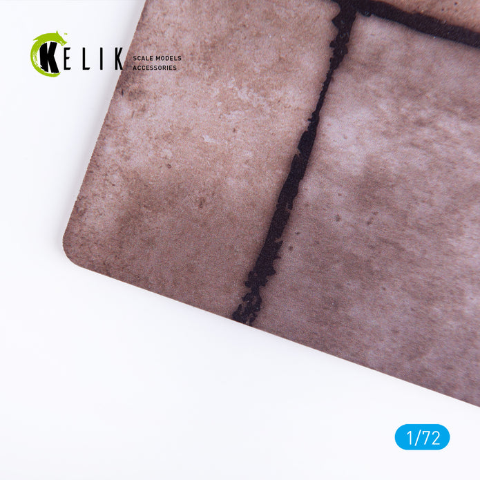 Soviet Square Concrete Plates Airfield 1970 th - Base - Acrylic 3 mm (280 x 180 mm) (170 g) Scale 1:72 KeliK KS72109 Stands for Plastic Models