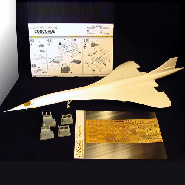 Aerospatiale Concorde, Exterior Detailing set for model kit aircraft (Resin, Photoetch) Scale 1:144 (Recommended for kit: Revell) Metallic Details MD14407