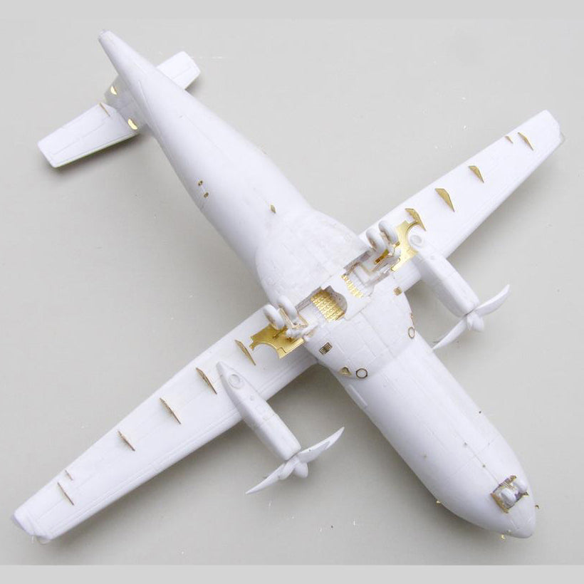 ATR 42-500, Exterior Detailing set for model kit aircraft (Photoetching and Painting Masks) Scale 1:144 (Recommended for kit: Italeri) Metallic Details MD14408