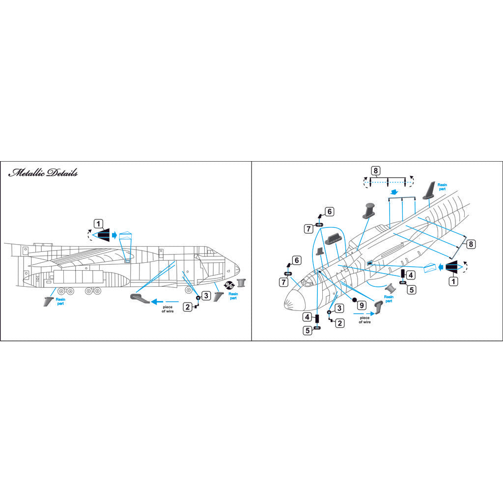 C-5B Galaxy, Antennas (for Roden) Scale 1:144 Metallic Details MD14435
