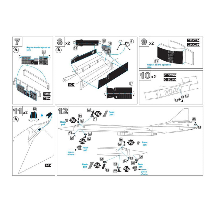 Tupolev Tu-160, Detailing set for model kit aircraft Exterior, Scale 1:144 Resin, Photoetch (Recommended for kit: Zvezda) Metallic Details MD14436