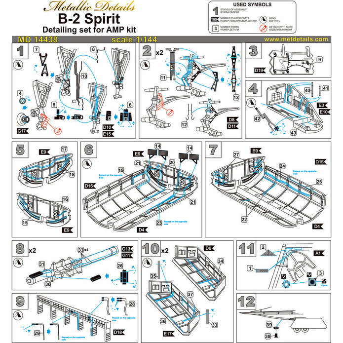 B-2 Spirit (for AMP) Scale 1:144 Metallic Details MD14438