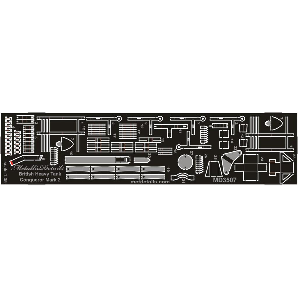 Conqueror British Heavy Tank Mark 2 - Detailing set for Exterior Scale 1:35 Metallic Details MD3507