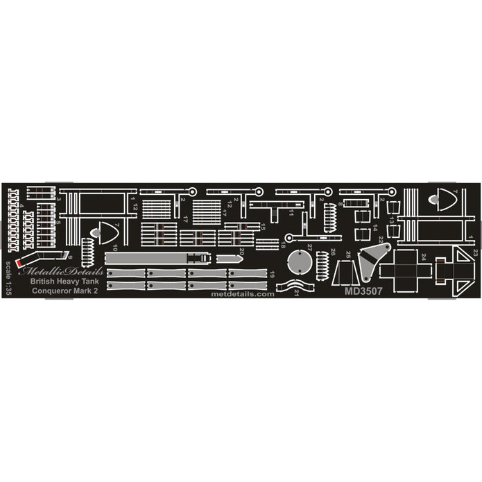Conqueror British Heavy Tank Mark 2 - Detailing set for Exterior Scale 1:35 Metallic Details MD3507
