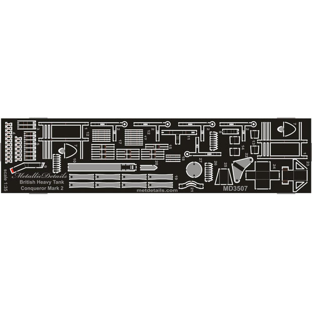 Conqueror British Heavy Tank Mark 2 - Detailing set for Exterior Scale 1:35 Metallic Details MD3507