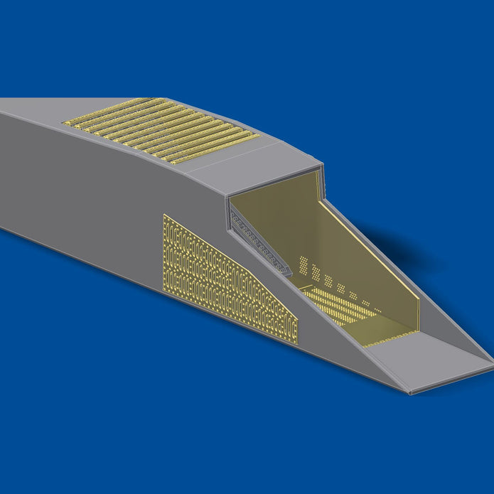 Sukhoi Su-27, Detailing set Air Intake Grilles, Scale 1:48 Photoetch (Recommended for kit: Academy) Metallic Details MD4804 - For model kit aircraft