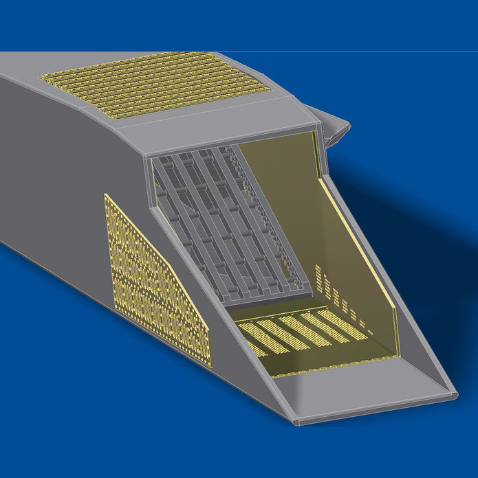 Sukhoi Su-27, Detailing set Air Intake Grilles, Scale 1:48 Photoetch (Recommended for kit: Academy) Metallic Details MD4804 - For model kit aircraft