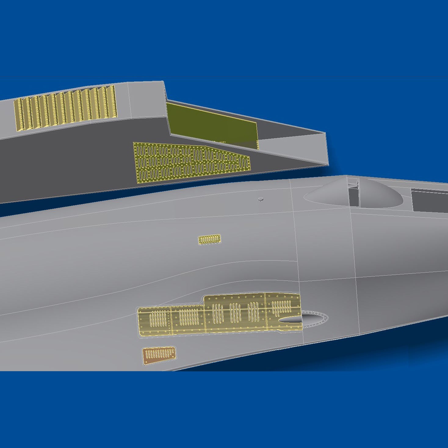 Sukhoi Su-27, Detailing set Air Intake Grilles, Scale 1:48 Photoetch (Recommended for kit: Academy) Metallic Details MD4804 - For model kit aircraft