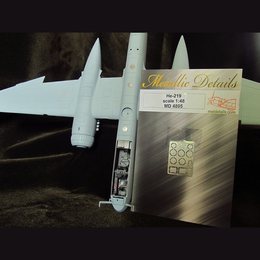 Heinkel He-219 A-7 UHU Detailing set for aircraft model Exterior, Scale 1:48 Photoetch (Recommended for kit: Tamiya) Metallic Details MD4806