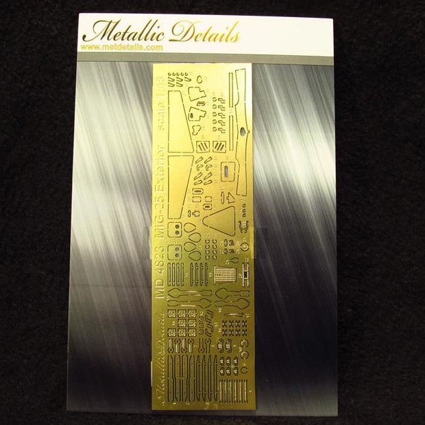 Mikoyan MiG-25, Exterior detailing set for aircraft model kit, Scale 1:48 Photoetch (Recommended for kit: ICM) Metallic Details MD4823