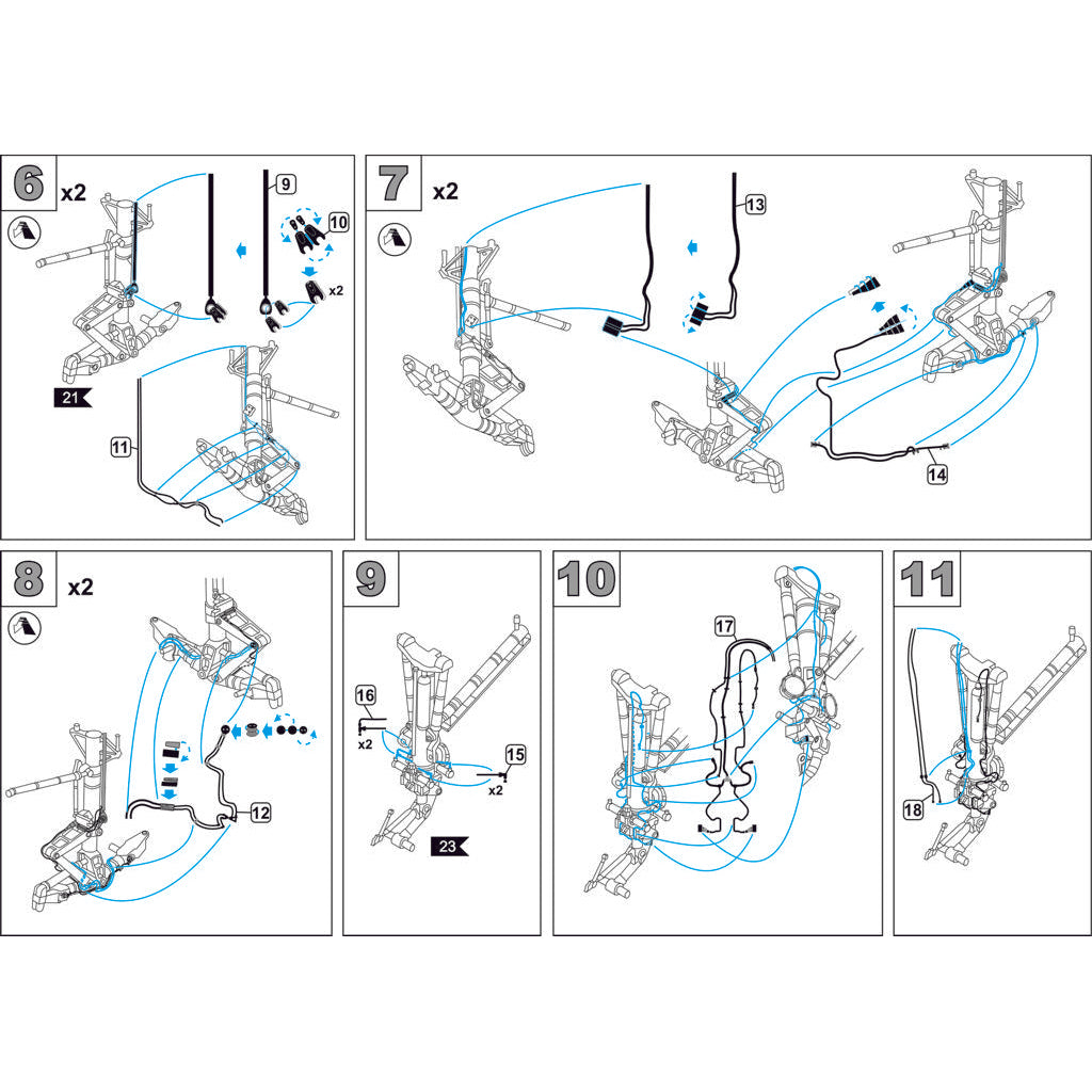 Sukhoi Su-34 Detailing set for Landing Gears (for Kitty Hawk, HobbyBoss) Scale 1:48 Metallic Details MD4832