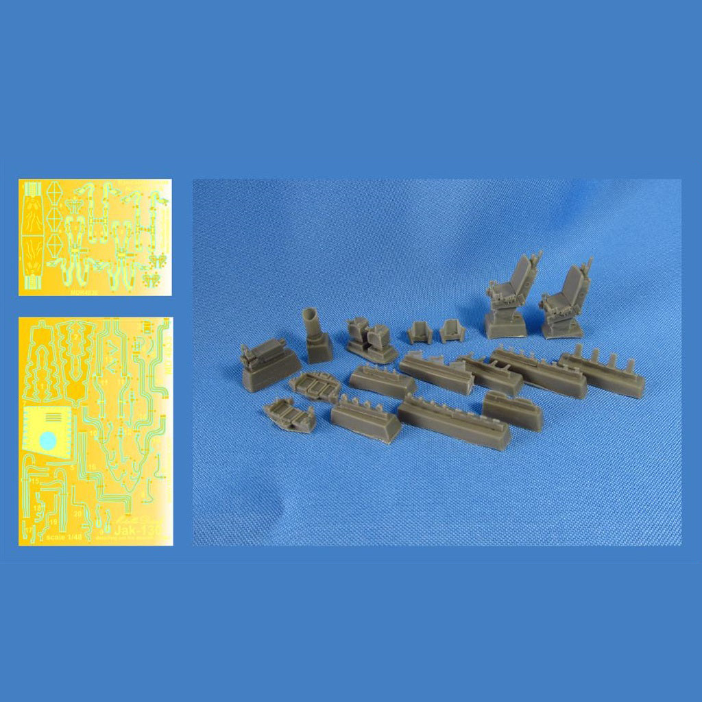 Yakovlev Yak-130 Detailing set for aircraft model Exterior Details, Interior Details, Seats, Wheel Bays (for Zvezda, Kitty Hawk) Scale 1:48 Metallic Details MD4833