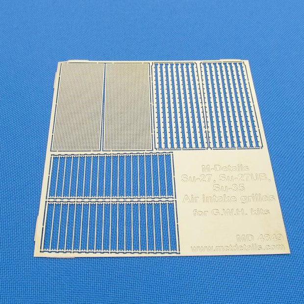 Sukhoi Su-27, Su-27UB, Su-35, Protective Air Intake Grilles, Exterior Details, Scale 1:48 Photoetch (Recommended for kit: Great Wall Hobby) Metallic Details MD4849 - For model kit Aircraft