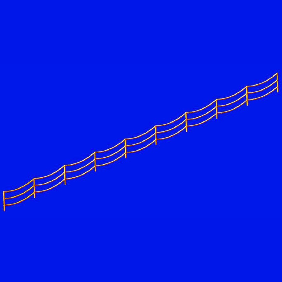 Three stranded rail with sags Scale 1:700 Metallic Details MD70003