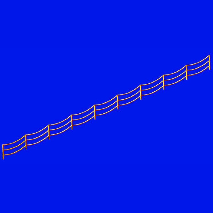 Three stranded rail with sags Scale 1:700 Metallic Details MD70003