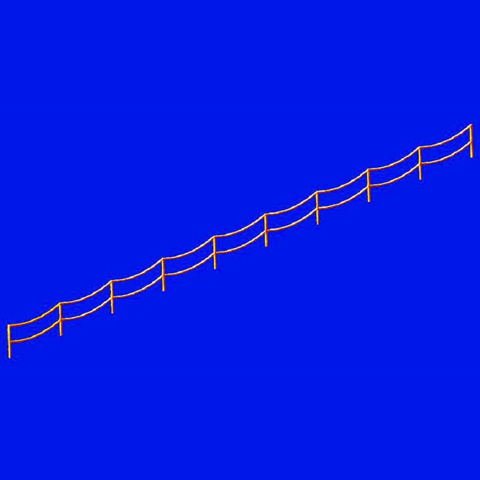 Double stranded rail with sags Scale 1:700 Metallic Details MD70004
