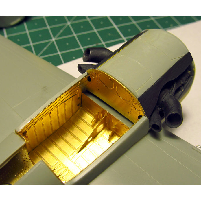 Boeing B-29 Superfortress, Detailing set Engine Cars (Engine, Compressor Exhaust, Landing Gear Bays) Scale 1:72 Photoetch, Resin (Recommended for kit: Academy) Metallic Details MD7204 - For model kit Aircraft