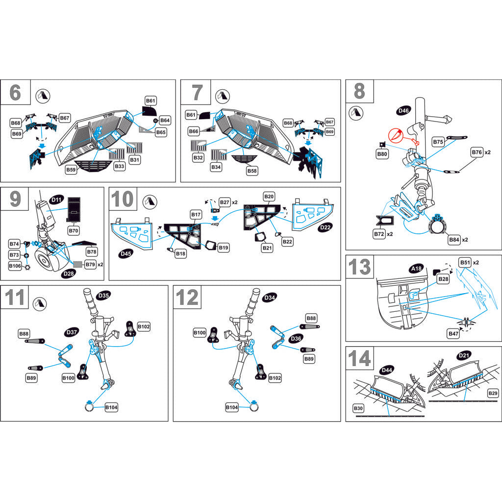 Mikoyan MiG-25, Wheel Bays Scale 1:72 Metallic Details MD7212