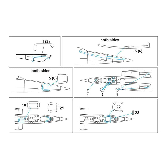 Mikoyan MiG-25RBT, Painting Masks Scale 1:48 (Recommended for kit: ICM) Metallic Details MDM4802 - For Models Aircraft Kits