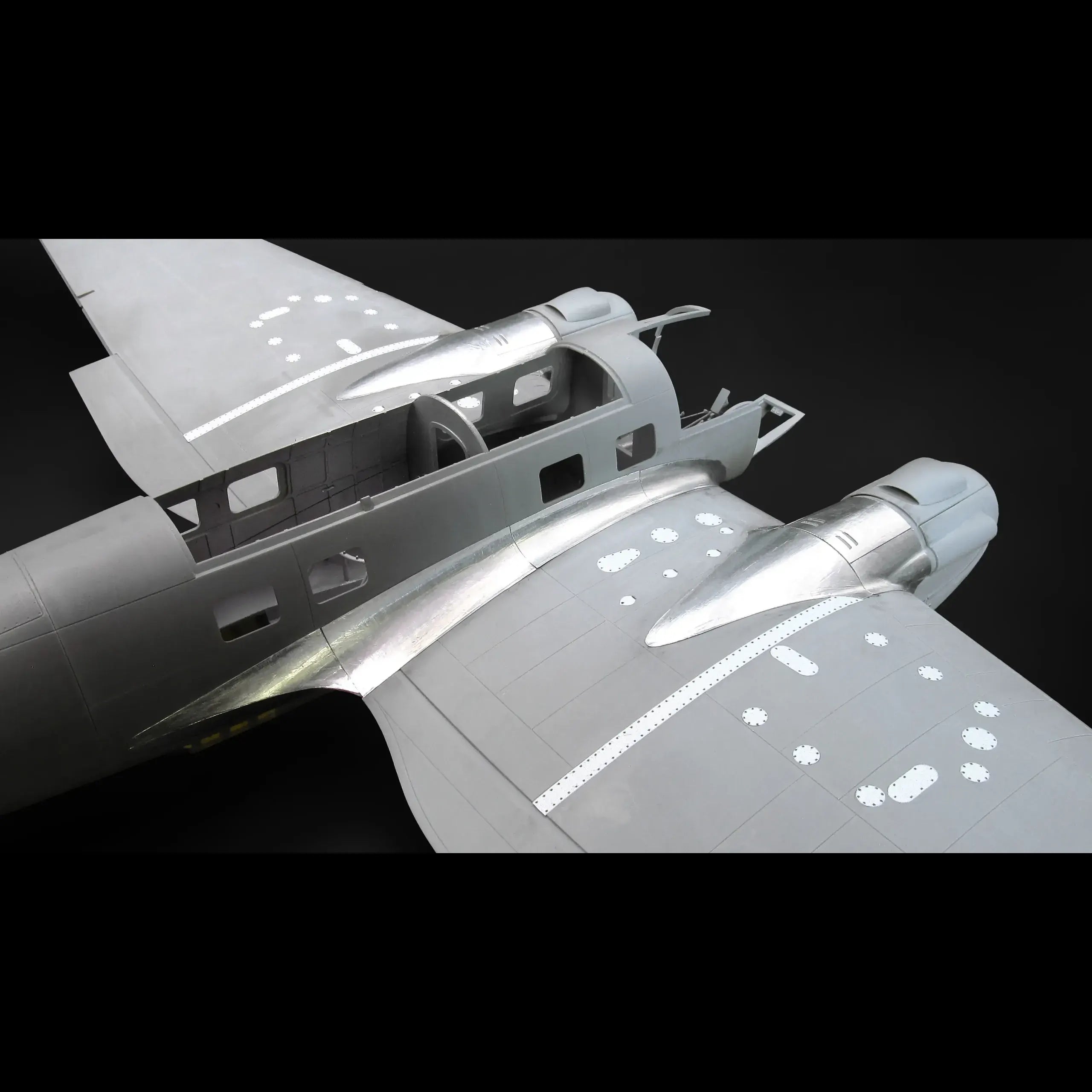 Heinkel He 111H-3 / H-6 Exterior Panels – Pre-Cut Self-Adhesive Aluminum Foil Set – Real Metal Upgrade (for ICM) Scale 1:48 Metallic Details MDM4830