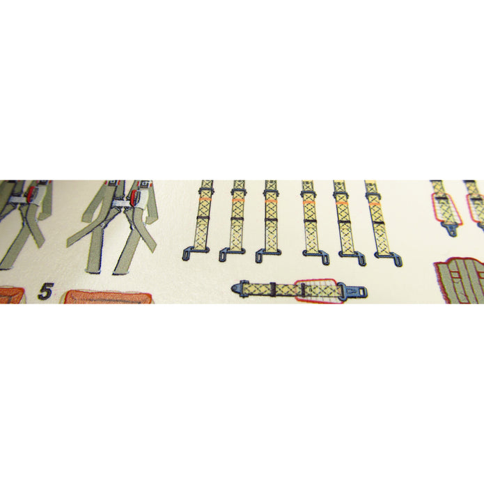MiG-15 / MiG-17, Seat Belts (3D Decals) Scale 1:32 Metallic Details MDP32001 - For Model Kits Aircraft
