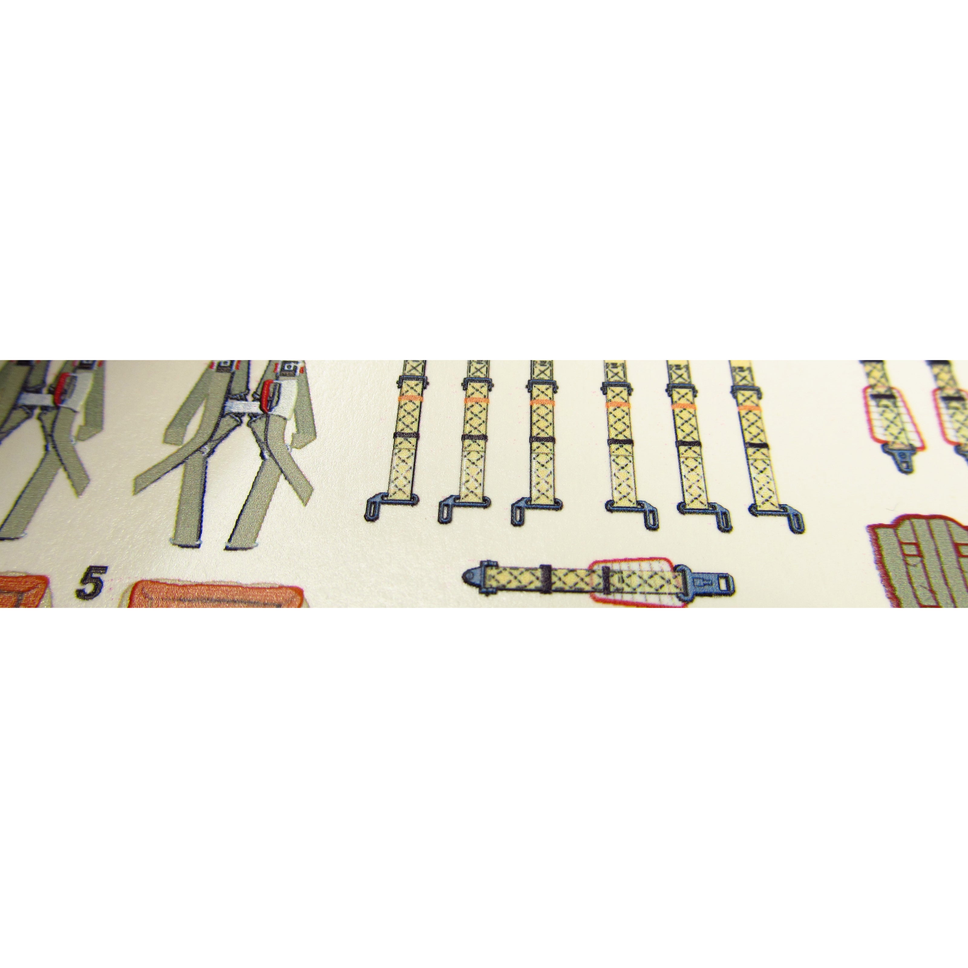 MiG-15 / MiG-17, Seat Belts (3D Decals) Scale 1:32 Metallic Details MDP32001 - For Model Kits Aircraft