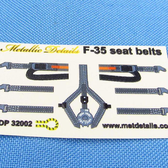 Lockheed-Martin F-35, Seat Belts (3D Decals) Scale 1:32 Metallic Details MDP32002 - For Aircraft Model Kits