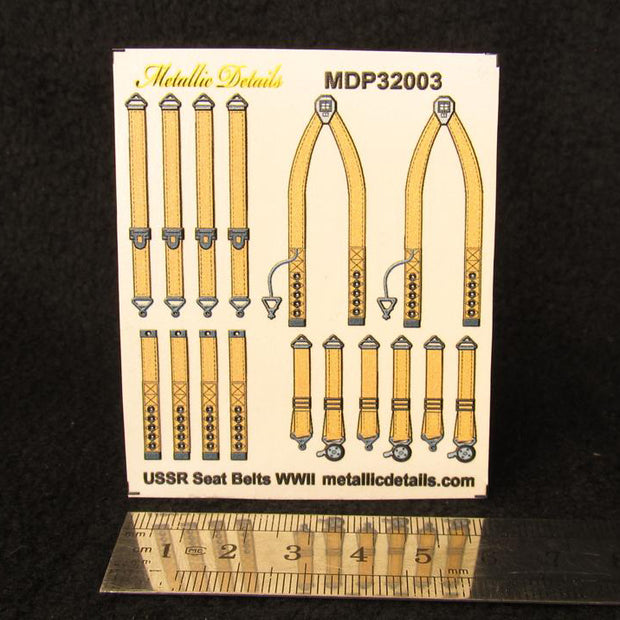 USSR Seat Belts WWII (3D Decals) Scale 1:32 Metallic Details MDP32003 - For Aircraft Model Kit