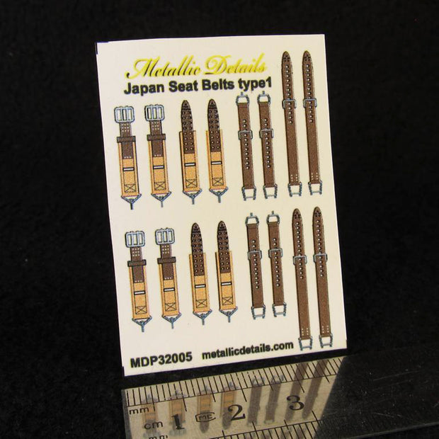 Japan Seat Belts WWII (type 1) 3D Decals Scale 1:32 Metallic Details MDP32005 - For Models Aircraft Kits