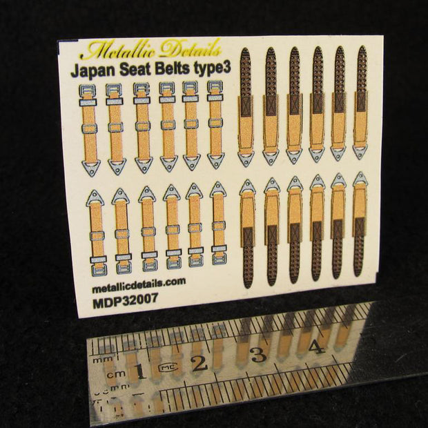 Japan Seat Belts WWII (type 3) 3D Decals Scale 1:32 Metallic Details MDP32007 - For Model Aircraft Kits
