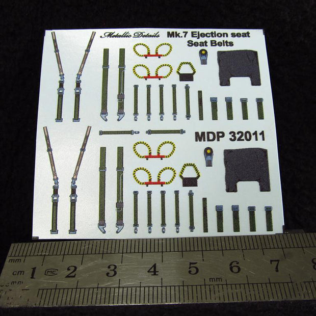 Mk,7 Ejection Seat Belts (3D Decals) Scale 1:32 Metallic Details MDP32011 - For Aircraft Model Kit