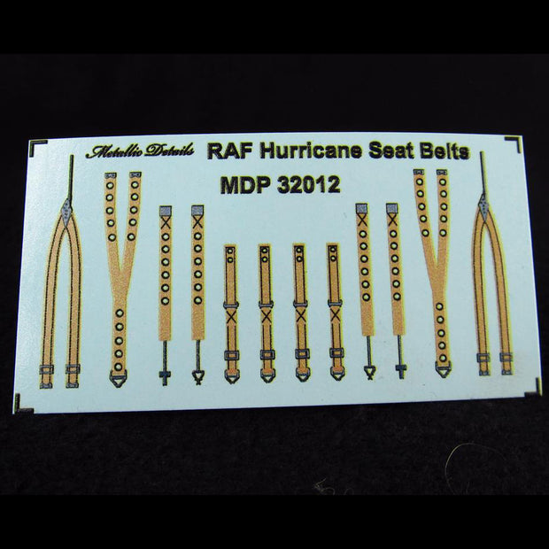 RAF Hurricane Seat Belts (3D Decals) Scale 1:32 Metallic Details MDP32012 - For Model Kit Aircraft