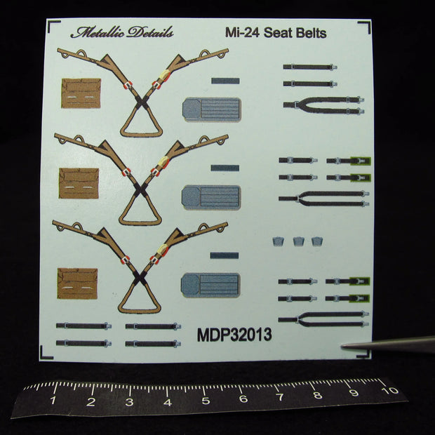 Mi-24, Seat Belts (3D Decals) Scale 1:32 Metallic Details MDP32013 - For Models Helicopter Kits