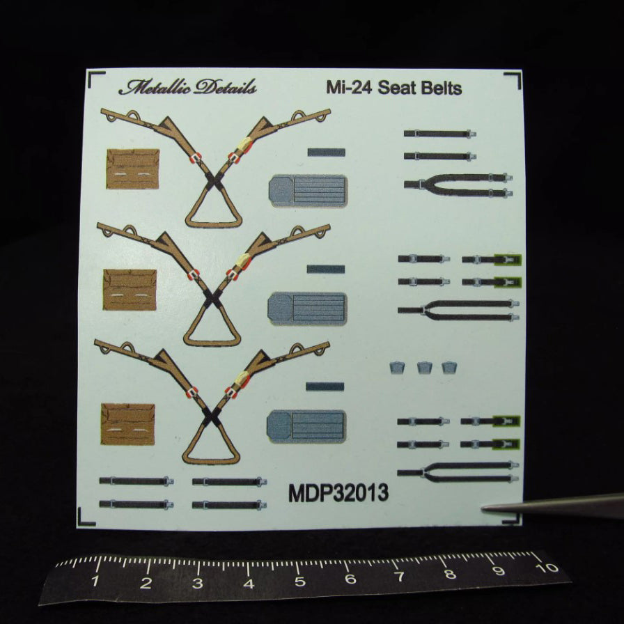 Mi-24, Seat Belts (3D Decals) Scale 1:32 Metallic Details MDP32013 - For Models Helicopter Kits